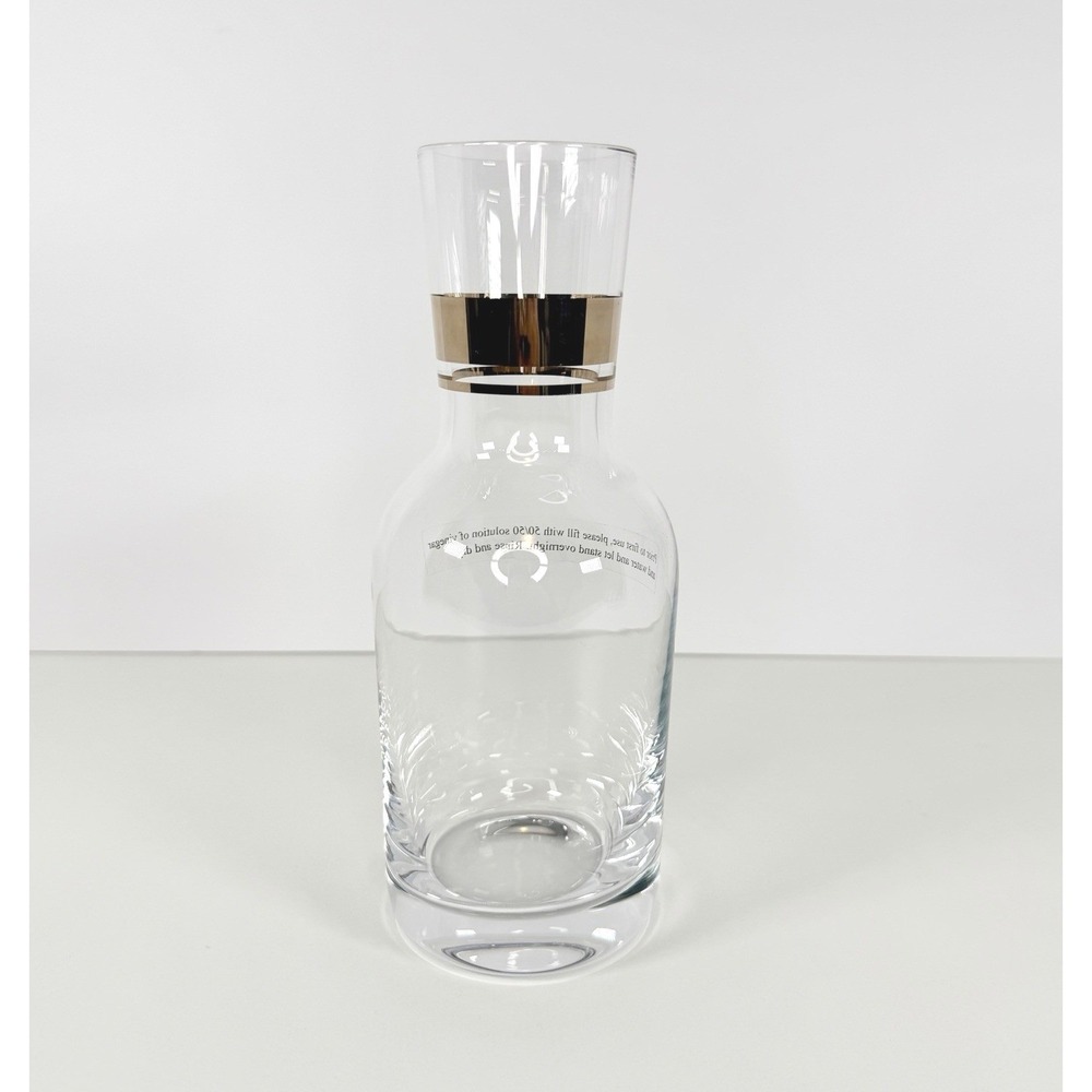 Waterford Crystal Decanter Carafe‎ Gold Band never used VTG bedside water carafe